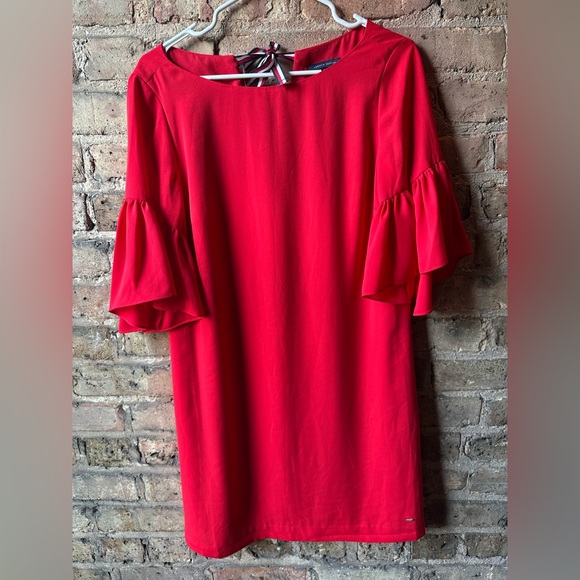 Tommy Hilfiger Gray Pleated Puff Sleeve Sundress - Picture 1 of 5